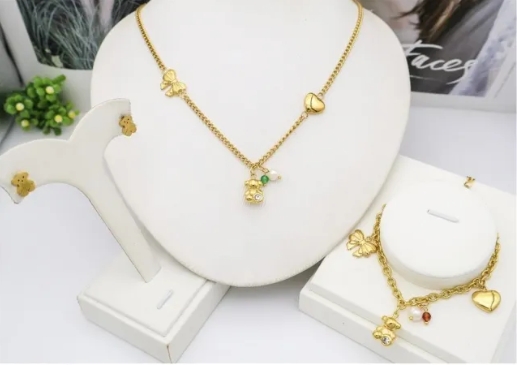 Stainless steel jewelry Necklace Earrings Bangle Ring Wholesale for women