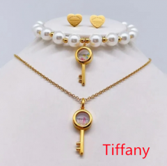 Stainless steel jewelry Necklace Earrings Bangle Ring Wholesale for women