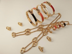 Stainless steel jewelry necklace Earrings Bracelet ring Wholesale