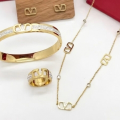 Stainless steel jewelry necklace Earrings Bracelet ring Wholesale