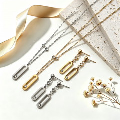 Stainless steel jewelry necklace Earrings Bracelet ring Wholesale