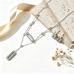 Stainless steel jewelry necklace Earrings Bracelet ring Wholesale