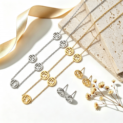 Stainless steel jewelry necklace Earrings Bracelet ring Wholesale