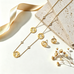 Stainless steel jewelry necklace Earrings Bracelet ring Wholesale