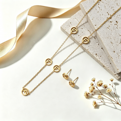 Stainless steel jewelry necklace Earrings Bracelet ring Wholesale