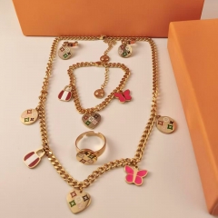 Stainless steel jewelry necklace Earrings Bracelet ring Wholesale
