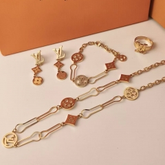 Stainless steel jewelry necklace Earrings Bracelet ring Wholesale