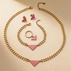 Stainless steel jewelry necklace Earrings Bracelet ring Wholesale
