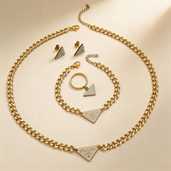 Stainless steel jewelry necklace Earrings Bracelet ring Wholesale