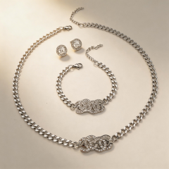 Stainless steel jewelry necklace Earrings Bracelet ring Wholesale