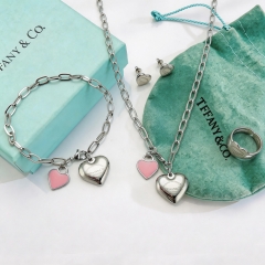 Stainless steel jewelry necklace Earrings Bracelet ring Wholesale