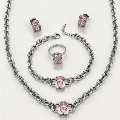Stainless steel jewelry necklace Earrings Bracelet ring Wholesale