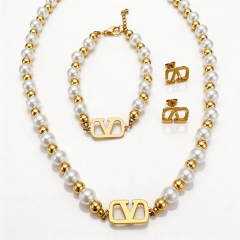 Stainless steel jewelry necklace Earrings Bracelet ring Wholesale