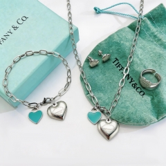 Stainless steel jewelry necklace Earrings Bracelet ring Wholesale