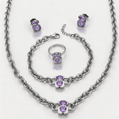 Stainless steel jewelry necklace Earrings Bracelet ring Wholesale