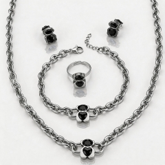 Stainless steel jewelry necklace Earrings Bracelet ring Wholesale