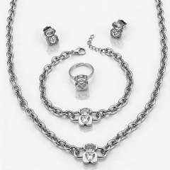 Stainless steel jewelry necklace Earrings Bracelet ring Wholesale