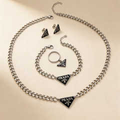 Stainless steel jewelry necklace Earrings Bracelet ring Wholesale