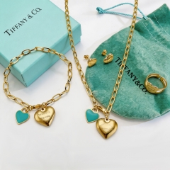 Stainless steel jewelry necklace Earrings Bracelet ring Wholesale