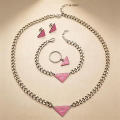 Stainless steel jewelry necklace Earrings Bracelet ring Wholesale