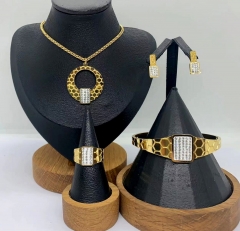 Stainless steel jewelry Necklace Earrings Bangle Ring Wholesale for women