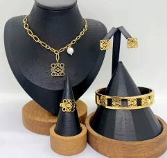 Stainless steel jewelry Necklace Earrings Bangle Ring Wholesale for women