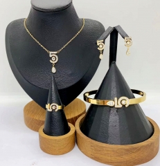 Stainless steel jewelry Necklace Earrings Bangle Ring Wholesale for women
