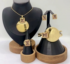 Stainless steel jewelry Necklace Earrings Bangle Ring Wholesale for women