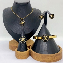 Stainless steel jewelry Necklace Earrings Bangle Ring Wholesale for women