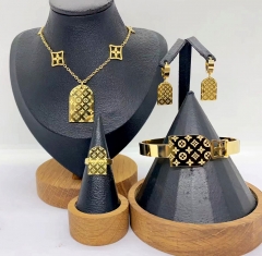 Stainless steel jewelry Necklace Earrings Bangle Ring Wholesale for women