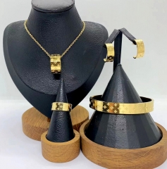 Stainless steel jewelry Necklace Earrings Bangle ring Wholesale for women