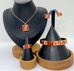 Stainless steel jewelry Necklace Earrings Bangle ring Wholesale for women