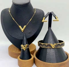Stainless steel jewelry Necklace Earrings Bangle ring Wholesale for women