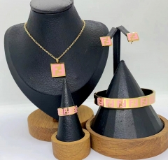 Stainless steel jewelry Necklace Earrings Bangle ring Wholesale for women