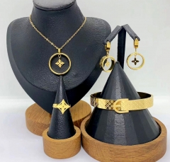 Stainless steel jewelry Necklace Earrings Bangle ring Wholesale for women