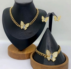 Stainless steel jewelry Necklace Earrings Bangle Wholesale for women