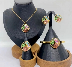 Stainless steel jewelry Necklace Earrings Bangle ring Wholesale for women
