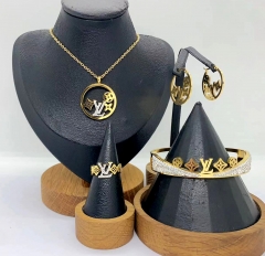 Stainless steel jewelry Necklace Earrings Bangle ring Wholesale for women
