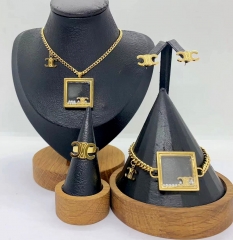 Stainless steel jewelry Necklace Earrings Bangle ring Wholesale for women