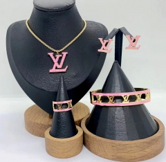 Stainless steel jewelry Necklace Earrings Bangle ring Wholesale for women