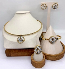 Stainless steel jewelry Necklace Earrings Bangle ring Wholesale for women
