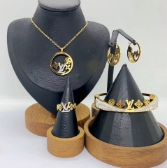 Stainless steel jewelry Necklace Earrings Bangle ring Wholesale for women