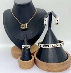 Stainless steel jewelry Necklace Earrings Bangle ring Wholesale for women