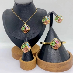 Stainless steel jewelry Necklace Earrings Bangle ring Wholesale for women