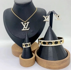 Stainless steel jewelry Necklace Earrings Bangle ring Wholesale for women