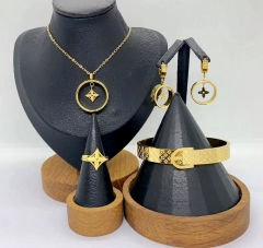 Stainless steel jewelry Necklace Earrings Bangle ring Wholesale for women