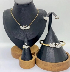 Stainless steel jewelry Necklace Earrings Bangle ring Wholesale for women