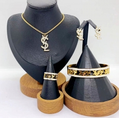 Stainless steel jewelry Necklace Earrings Bangle ring Wholesale for women