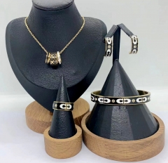 Stainless steel jewelry Necklace Earrings Bangle ring Wholesale for women