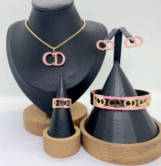 Stainless steel jewelry Necklace Earrings Bangle ring Wholesale for women